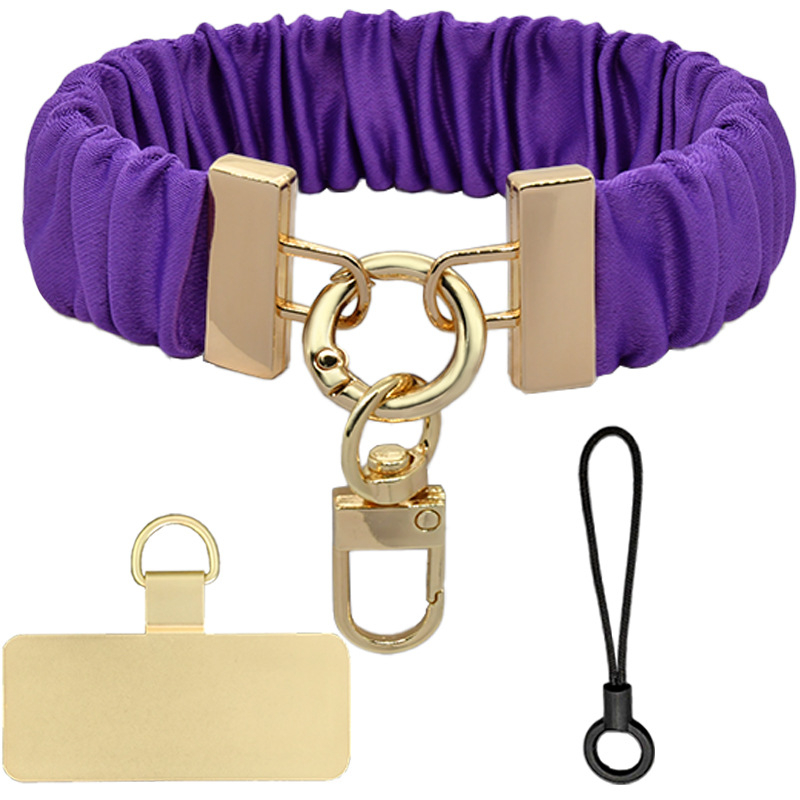 Κορδόνι για κινητό με μεταλλικά εξαρτήματα, πολυεστερικό νήμα, γεωμετρικό μενταγιόν, προστασία κατά κλοπής