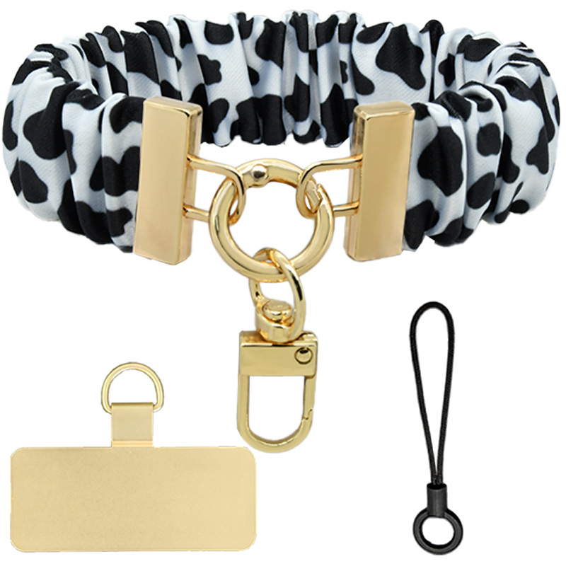 Κορδόνι για κινητό με μεταλλικά εξαρτήματα, πολυεστερικό νήμα, γεωμετρικό μενταγιόν, προστασία κατά κλοπής