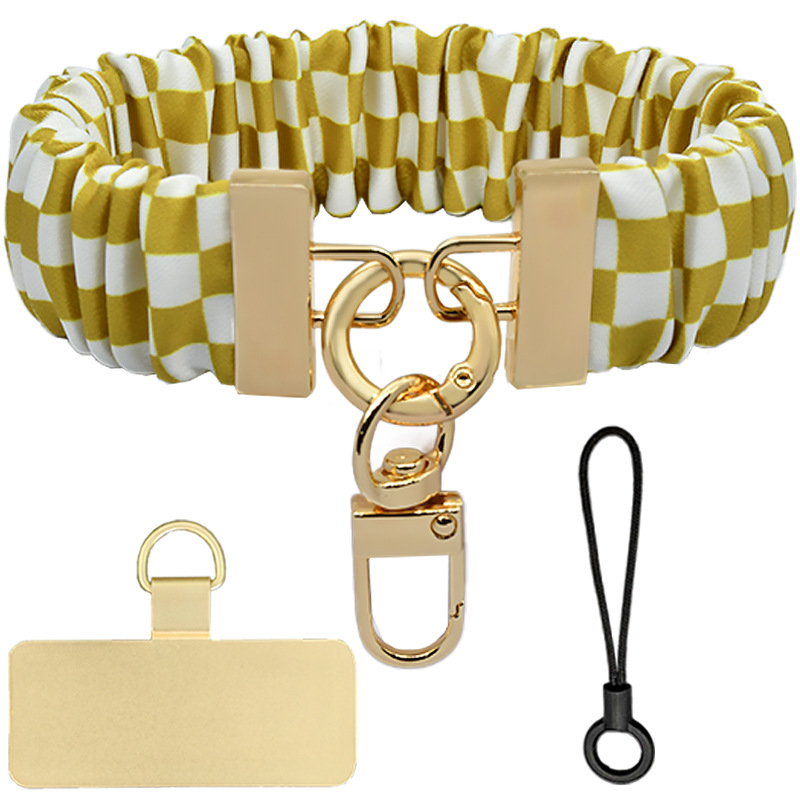 Κορδόνι για κινητό με μεταλλικά εξαρτήματα, πολυεστερικό νήμα, γεωμετρικό μενταγιόν, προστασία κατά κλοπής