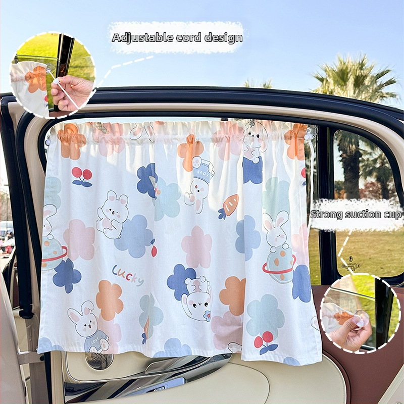 Автомобилна слънцезащитна завеса, прозрачна тъкан, висящ тип, универсална съвместимост, Blue Rain