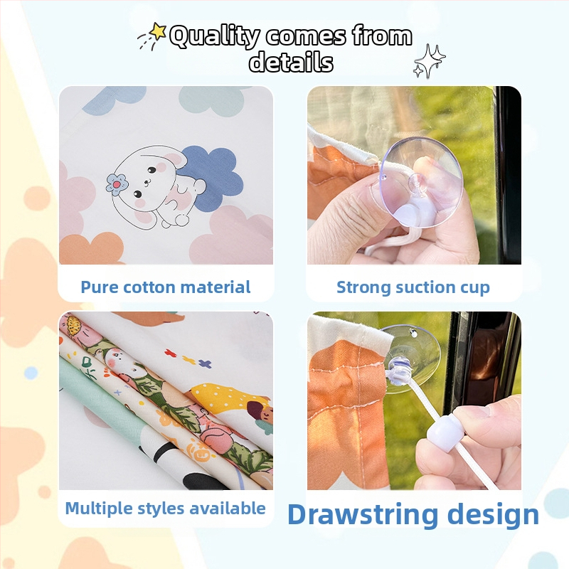 Автомобилна слънцезащитна завеса, прозрачна тъкан, висящ тип, универсална съвместимост, Blue Rain