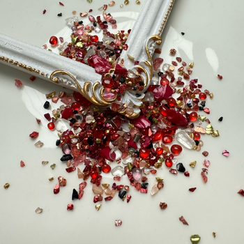 Set staklenih ukrasa za nokte – Storm serija, uzorci: ruža, tulipan, školjka, mašna, zvjezdice, za DIY nokte i rukotvorine