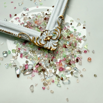 Set staklenih ukrasa za nokte – Storm serija, uzorci: ruža, tulipan, školjka, mašna, zvjezdice, za DIY nokte i rukotvorine