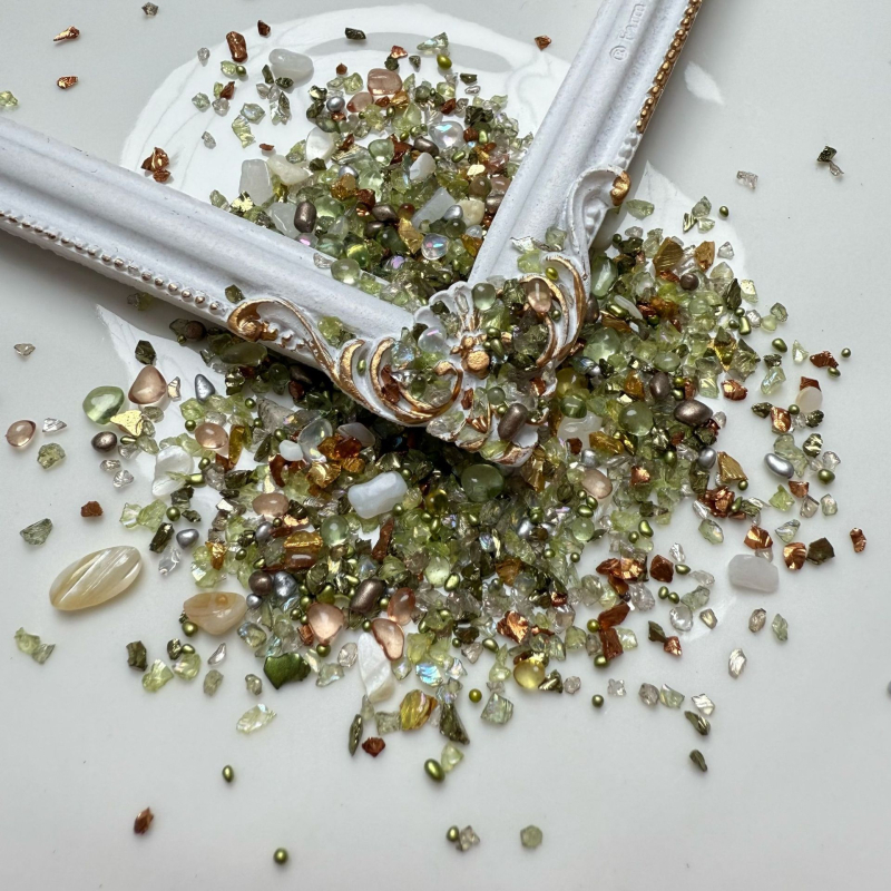 Set staklenih ukrasa za nokte – Storm serija, uzorci: ruža, tulipan, školjka, mašna, zvjezdice, za DIY nokte i rukotvorine