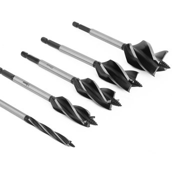 Μακρύ ξυλουργικό τρυπάνι με τέσσερις αυλακώσεις και τέσσερα κοφτερά, εξάγωνος άξονας, για διάνοιξη οπών κλειδαριάς πόρτας και συρταριών