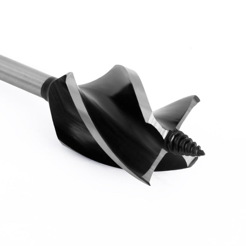 Удължен дърводелски бур с четири канала и четири режещи ръба, шестостенна щанга, за пробиване на дупки за ключалка на врати и чекмеджета