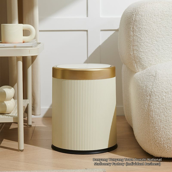 Κάδος απορριμμάτων οικιακής χρήσης — κυλινδρικού σχήματος, υλικό PP, μεγάλη χωρητικότητα, καπάκι που ανοίγει με πάτημα