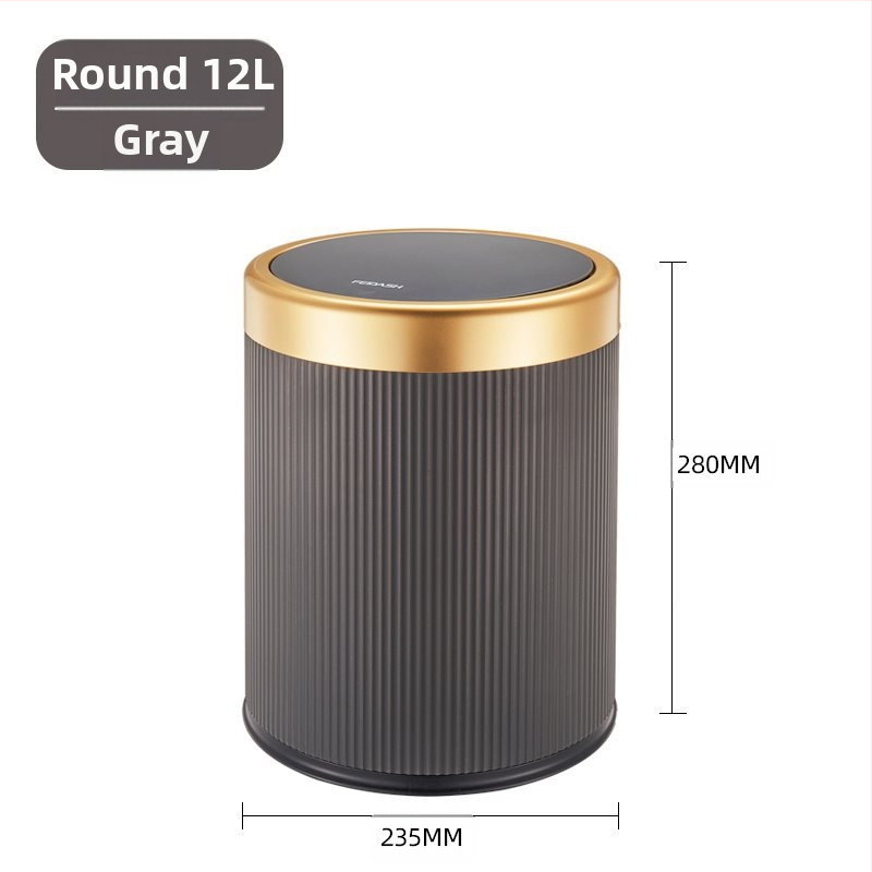 Κάδος απορριμμάτων οικιακής χρήσης — κυλινδρικού σχήματος, υλικό PP, μεγάλη χωρητικότητα, καπάκι που ανοίγει με πάτημα