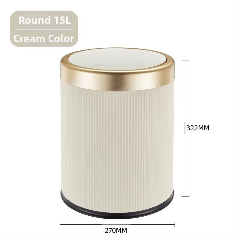 Κάδος απορριμμάτων οικιακής χρήσης — κυλινδρικού σχήματος, υλικό PP, μεγάλη χωρητικότητα, καπάκι που ανοίγει με πάτημα