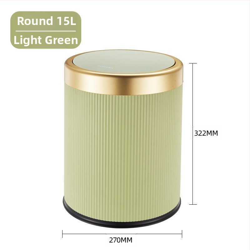 Κάδος απορριμμάτων οικιακής χρήσης — κυλινδρικού σχήματος, υλικό PP, μεγάλη χωρητικότητα, καπάκι που ανοίγει με πάτημα
