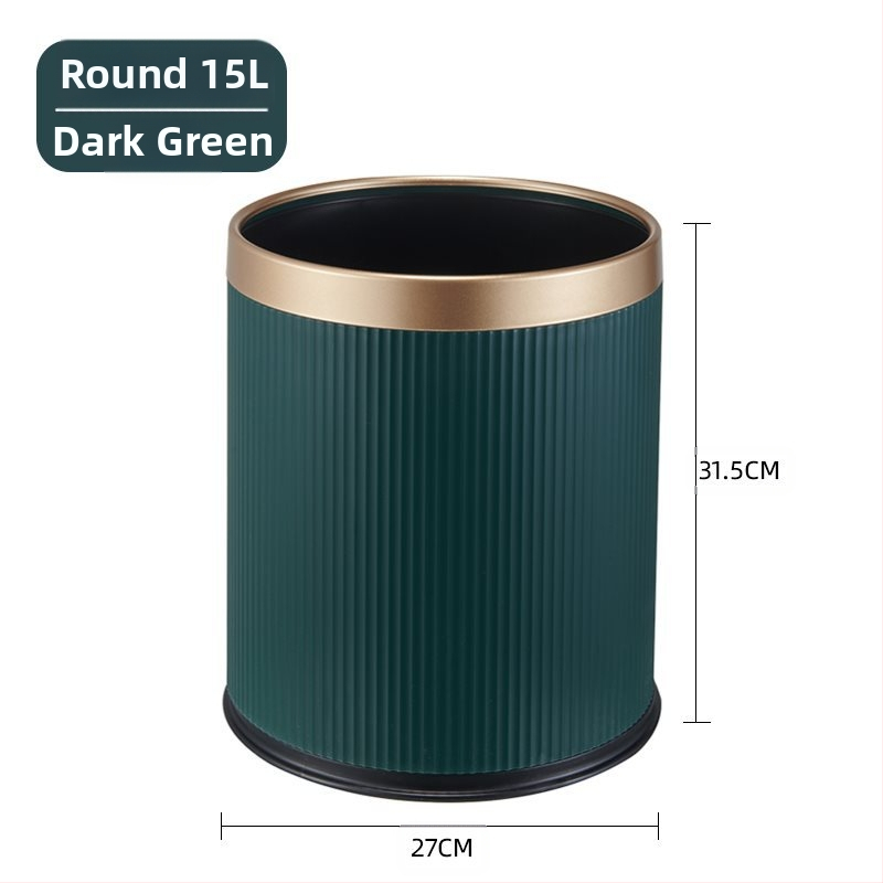 Κάδος απορριμμάτων οικιακής χρήσης — κυλινδρικού σχήματος, υλικό PP, μεγάλη χωρητικότητα, καπάκι που ανοίγει με πάτημα