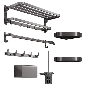 Space aliuminio rankšluosčių laikiklis, sieninis be skylu, 2 sluoksniai, apkrova >15 kg, 2023 m. naujai patobulintas dvigubo sulankstymo modelis, paviršiaus purškimo danga