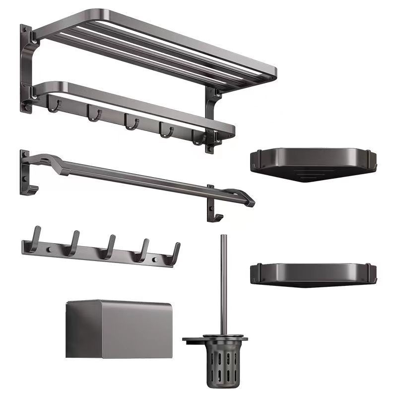 Space aliuminio rankšluosčių laikiklis, sieninis be skylu, 2 sluoksniai, apkrova >15 kg, 2023 m. naujai patobulintas dvigubo sulankstymo modelis, paviršiaus purškimo danga