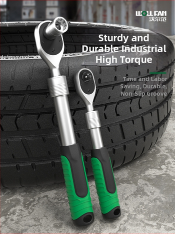 Индустриален телескопичен двупосочен гаечен ключ с тресчотка, хром-ванадиева стомана