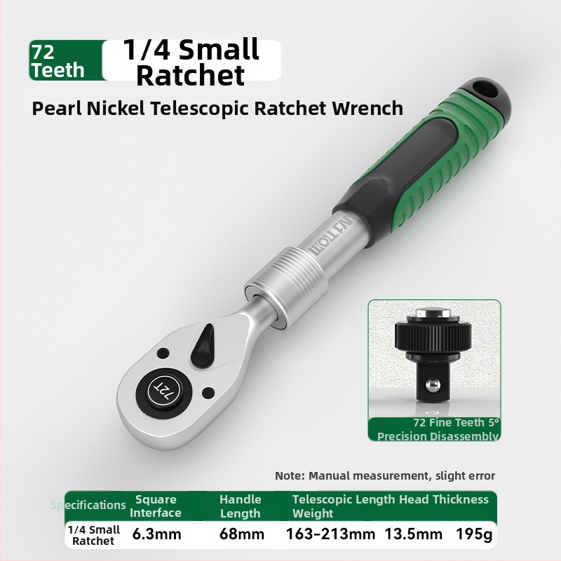 Индустриален телескопичен двупосочен гаечен ключ с тресчотка, хром-ванадиева стомана