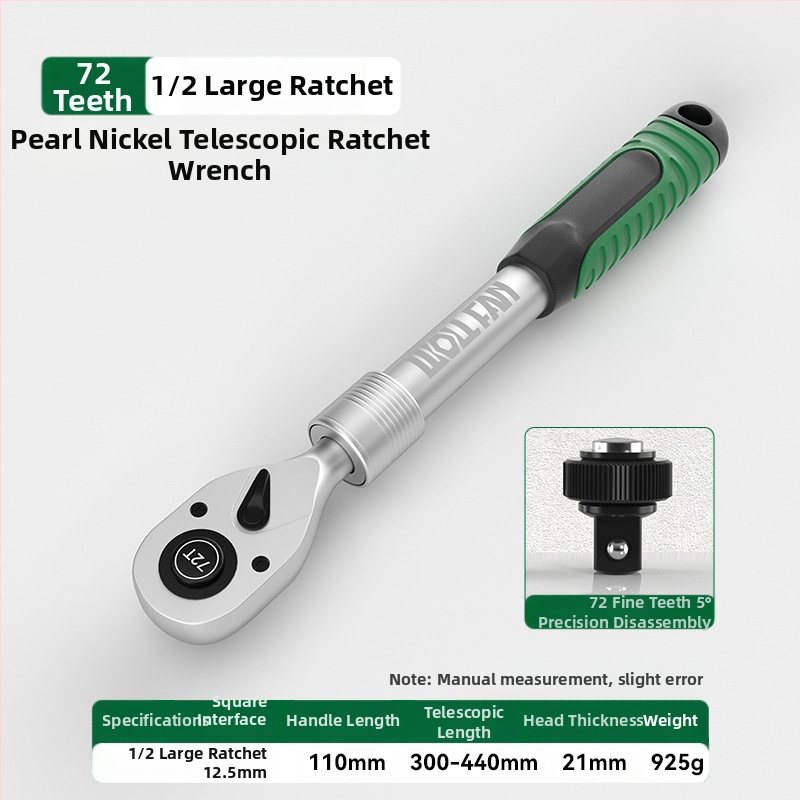 Индустриален телескопичен двупосочен гаечен ключ с тресчотка, хром-ванадиева стомана