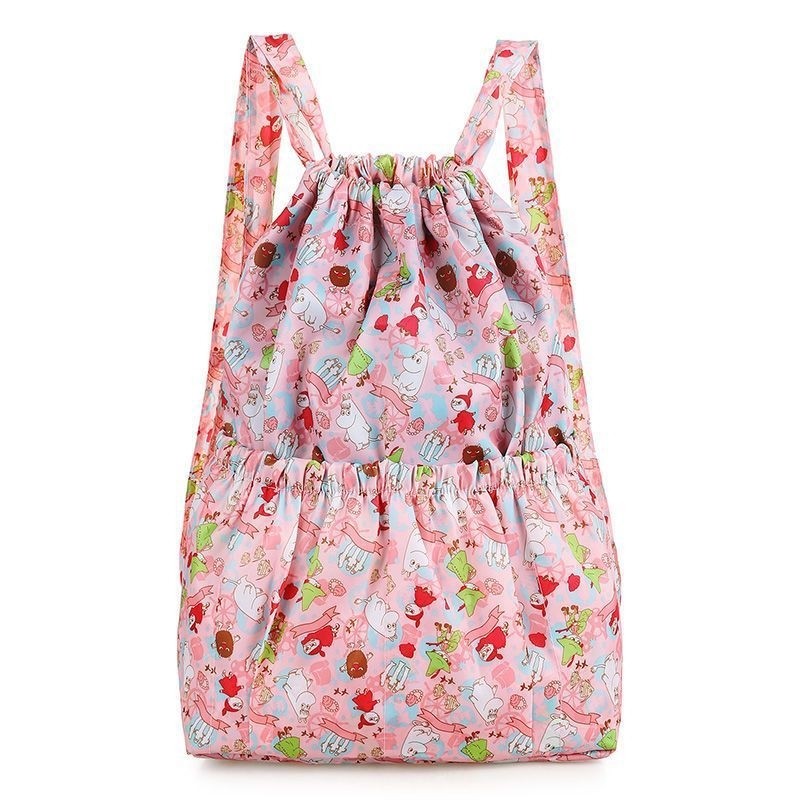 Uniszex kötőzsinóros hátizsák – nylon, vízálló, belső zsebek a telefonhoz és azonosítóhoz, külső nyitott zseb, 2025 tavasza