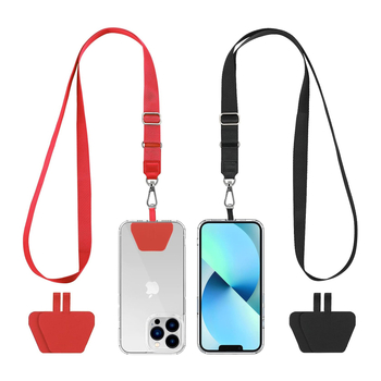 Capable мобилна презрамка за телефон с PVC, полиестерно въже, метална катарама и геометрична висулка