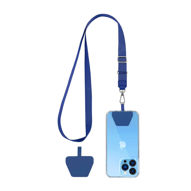 Capable mobiliojo telefono laikiklis su PVC, poliesterio virvė, metalo sagtis, geometrinis pakabukas