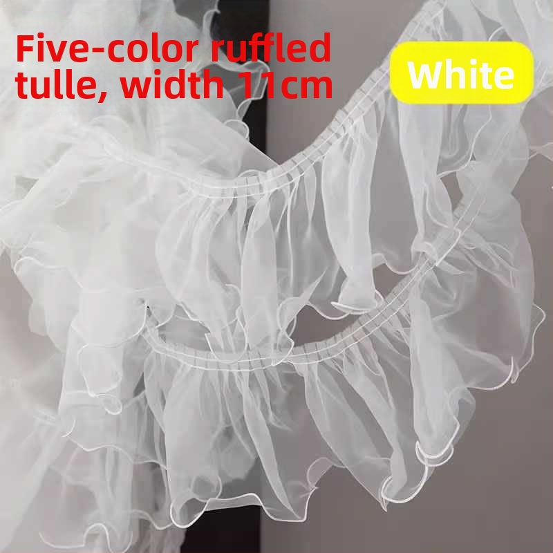 Прозрачен дантелен кант с шестоъгълна мрежа и полиестерна нишка, голям вълнообразен дизайн за занаяти