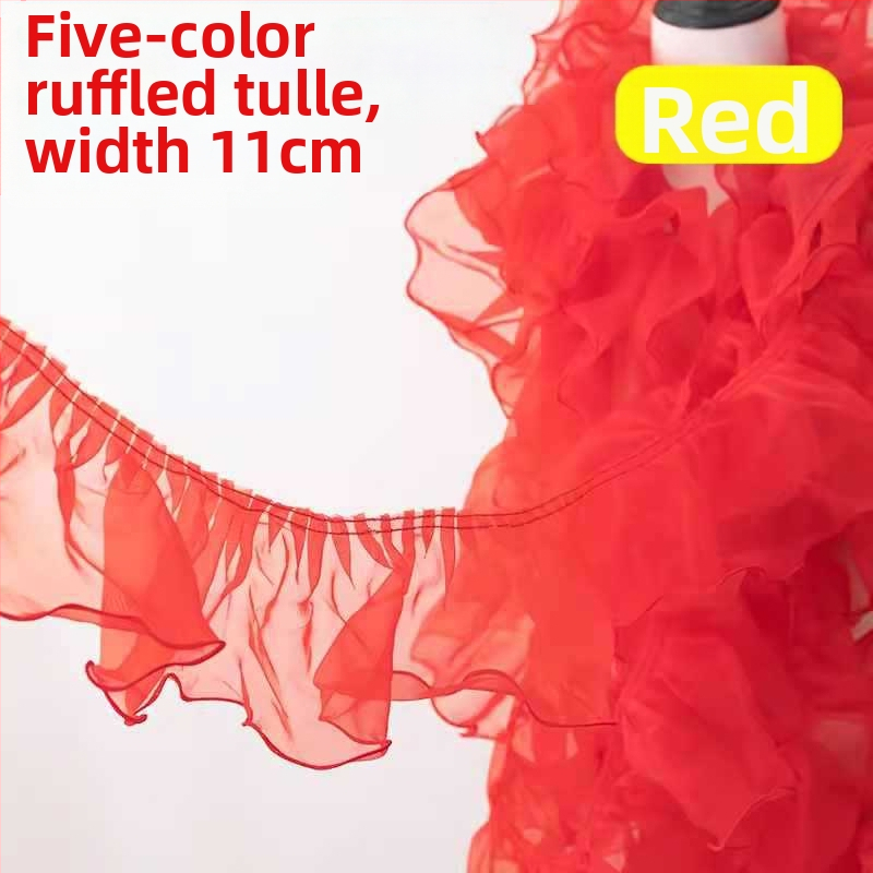 Прозрачен дантелен кант с шестоъгълна мрежа и полиестерна нишка, голям вълнообразен дизайн за занаяти