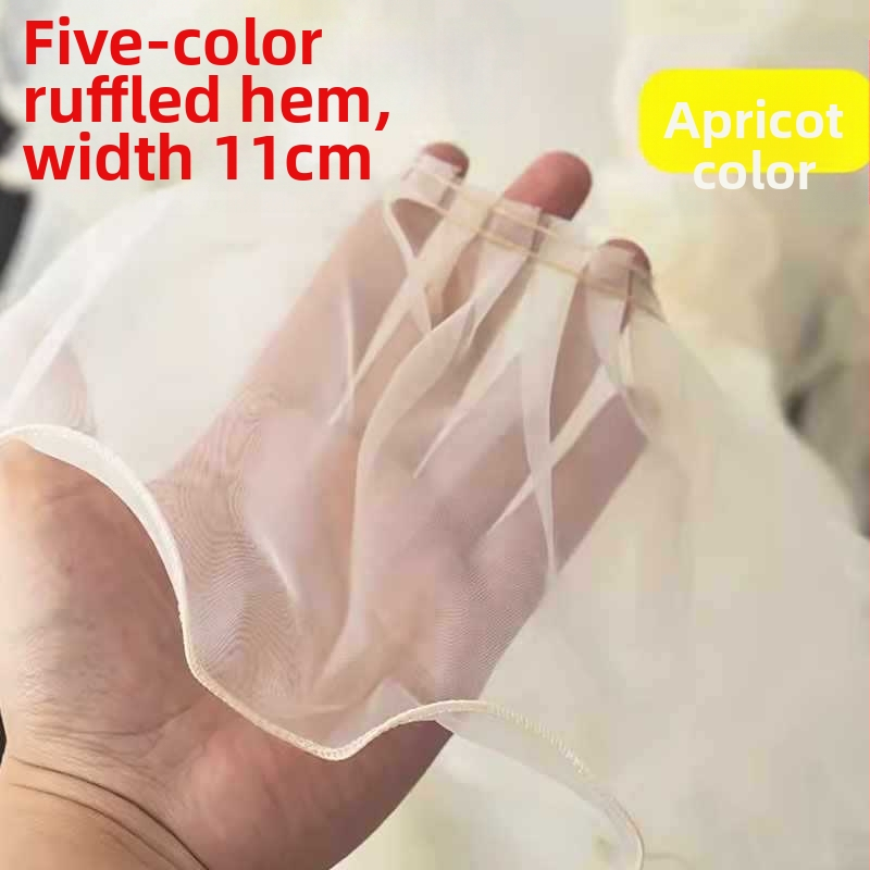 Прозрачен дантелен кант с шестоъгълна мрежа и полиестерна нишка, голям вълнообразен дизайн за занаяти