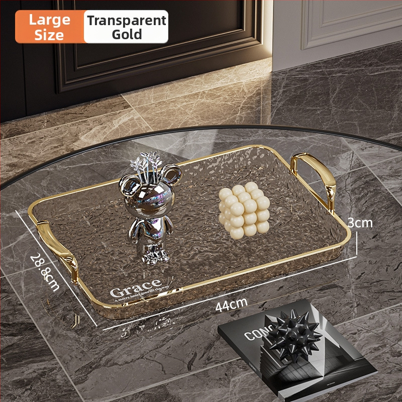 Kvadratinė serviravimo padėklas su rankenėle, iš PET+ABS, šiuolaikiškas minimalistinis stilius, atspari kritimams.