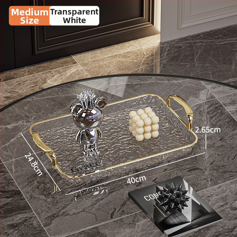 Kvadratinė serviravimo padėklas su rankenėle, iš PET+ABS, šiuolaikiškas minimalistinis stilius, atspari kritimams.