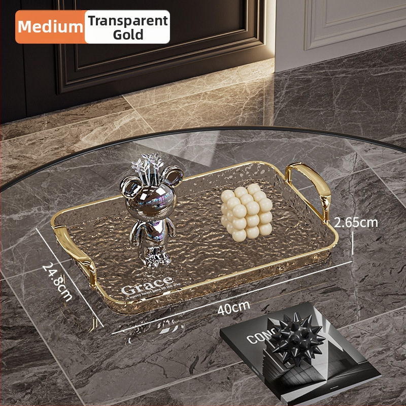 Kvadratinė serviravimo padėklas su rankenėle, iš PET+ABS, šiuolaikiškas minimalistinis stilius, atspari kritimams.