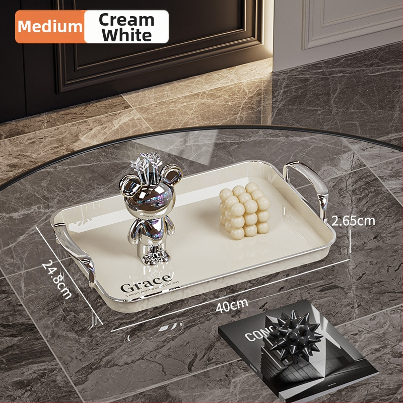 Kvadratinė serviravimo padėklas su rankenėle, iš PET+ABS, šiuolaikiškas minimalistinis stilius, atspari kritimams.