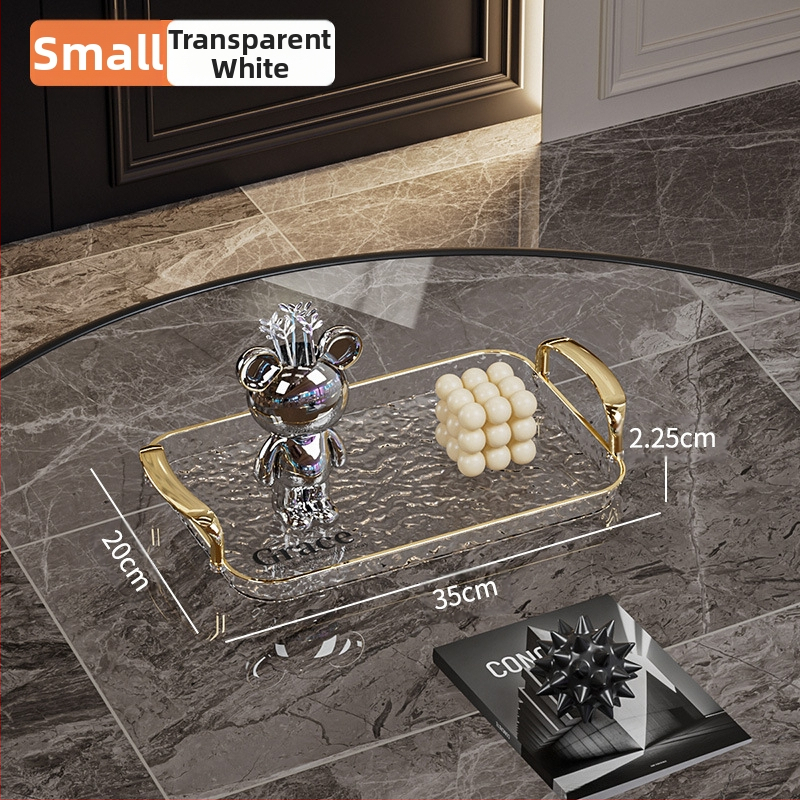 Kvadratinė serviravimo padėklas su rankenėle, iš PET+ABS, šiuolaikiškas minimalistinis stilius, atspari kritimams.