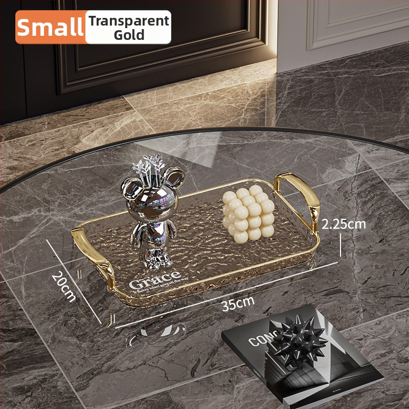 Kvadratinė serviravimo padėklas su rankenėle, iš PET+ABS, šiuolaikiškas minimalistinis stilius, atspari kritimams.