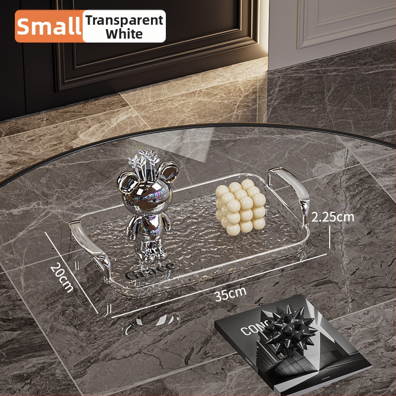 Kvadratinė serviravimo padėklas su rankenėle, iš PET+ABS, šiuolaikiškas minimalistinis stilius, atspari kritimams.