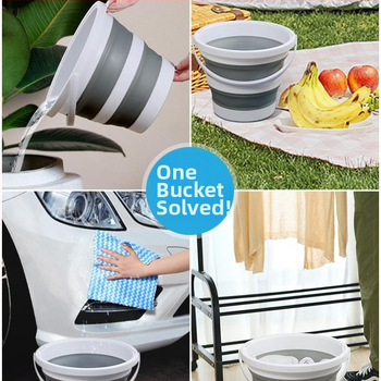 Sulankstomos nešiojamos plastikinės kibiras lauko naudojimui – sustiprinta konstrukcija, atsparus aukštoms temperatūroms, tinka automobilių plovimui, žvejybai ir namų vandeniui