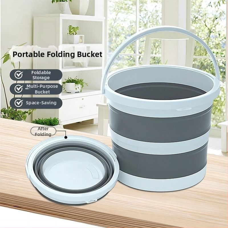 Sulankstomos nešiojamos plastikinės kibiras lauko naudojimui – sustiprinta konstrukcija, atsparus aukštoms temperatūroms, tinka automobilių plovimui, žvejybai ir namų vandeniui