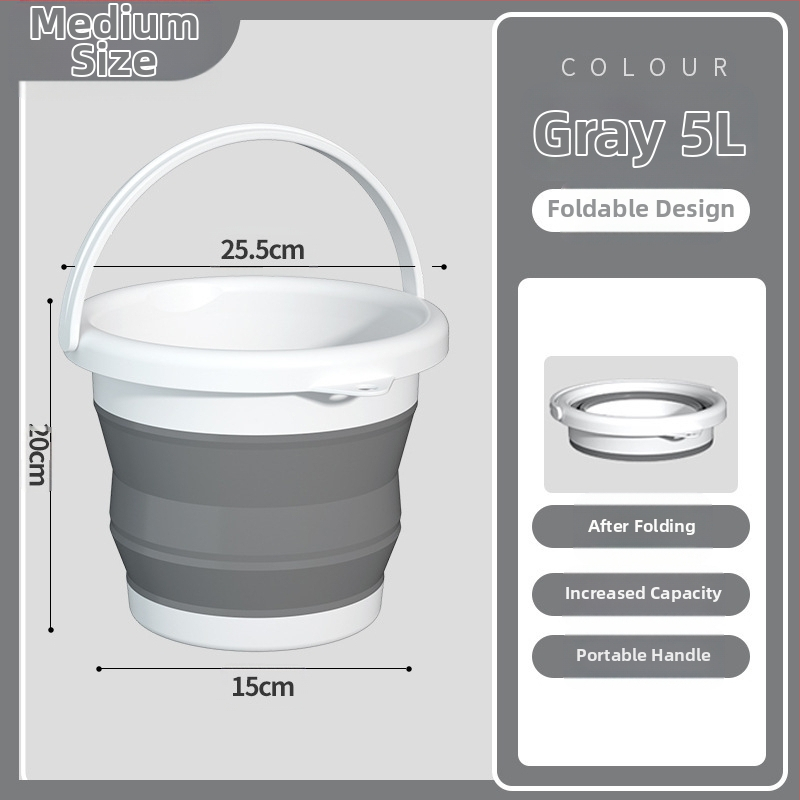 Sulankstomos nešiojamos plastikinės kibiras lauko naudojimui – sustiprinta konstrukcija, atsparus aukštoms temperatūroms, tinka automobilių plovimui, žvejybai ir namų vandeniui