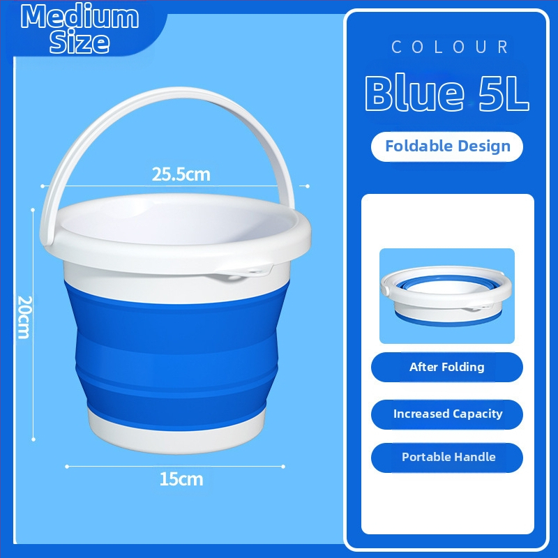 Sulankstomos nešiojamos plastikinės kibiras lauko naudojimui – sustiprinta konstrukcija, atsparus aukštoms temperatūroms, tinka automobilių plovimui, žvejybai ir namų vandeniui