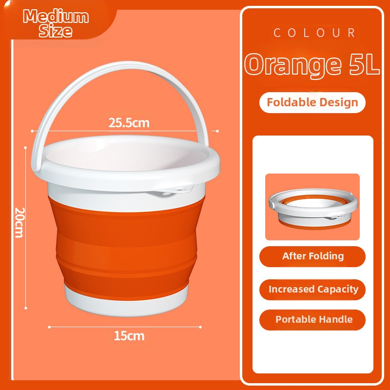 Sulankstomos nešiojamos plastikinės kibiras lauko naudojimui – sustiprinta konstrukcija, atsparus aukštoms temperatūroms, tinka automobilių plovimui, žvejybai ir namų vandeniui