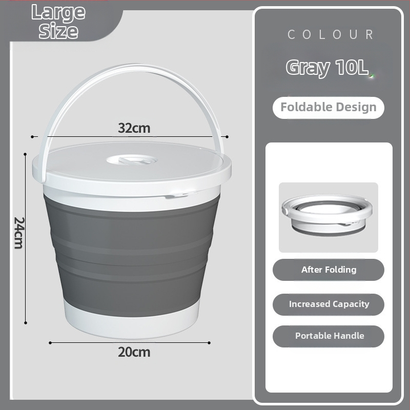 Sulankstomos nešiojamos plastikinės kibiras lauko naudojimui – sustiprinta konstrukcija, atsparus aukštoms temperatūroms, tinka automobilių plovimui, žvejybai ir namų vandeniui