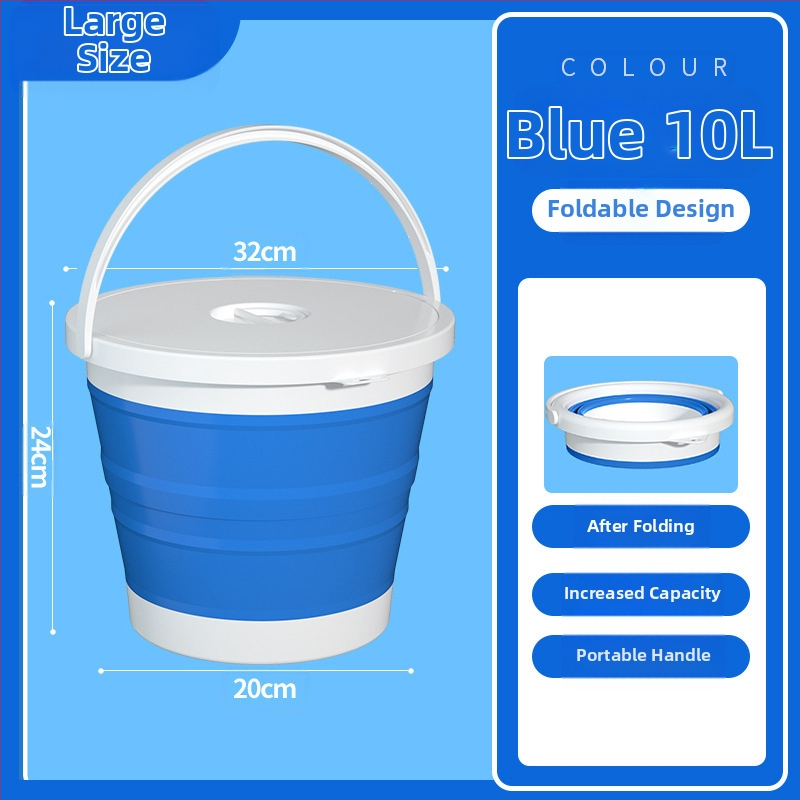 Sulankstomos nešiojamos plastikinės kibiras lauko naudojimui – sustiprinta konstrukcija, atsparus aukštoms temperatūroms, tinka automobilių plovimui, žvejybai ir namų vandeniui