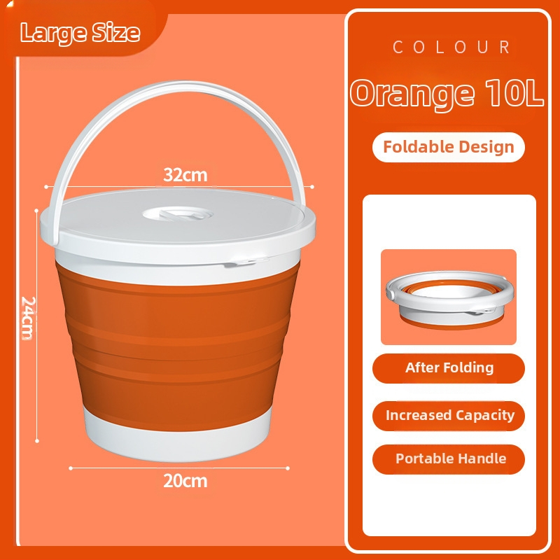 Sulankstomos nešiojamos plastikinės kibiras lauko naudojimui – sustiprinta konstrukcija, atsparus aukštoms temperatūroms, tinka automobilių plovimui, žvejybai ir namų vandeniui