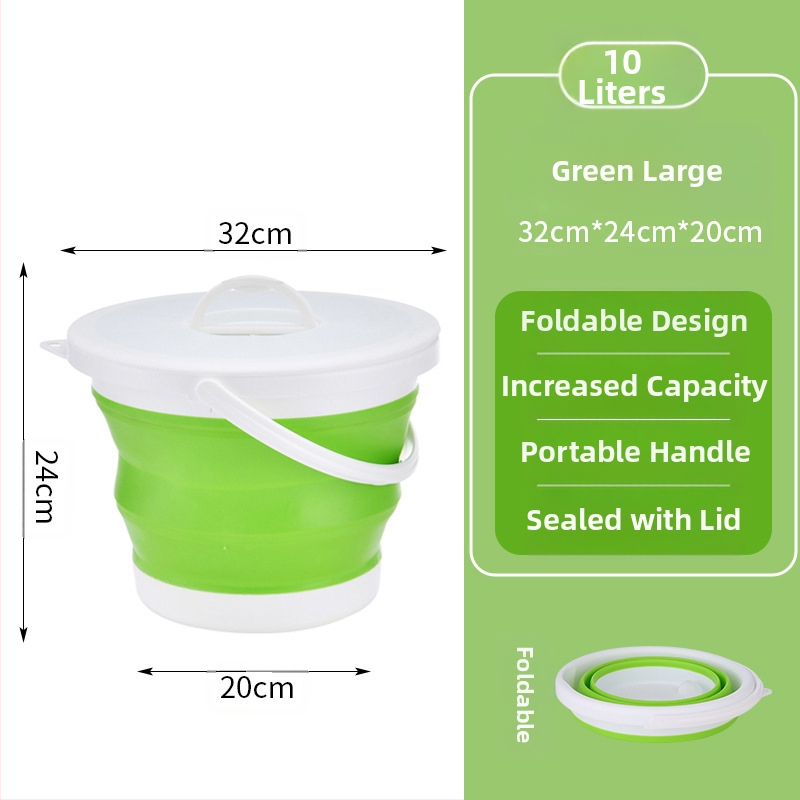 Sulankstomos nešiojamos plastikinės kibiras lauko naudojimui – sustiprinta konstrukcija, atsparus aukštoms temperatūroms, tinka automobilių plovimui, žvejybai ir namų vandeniui