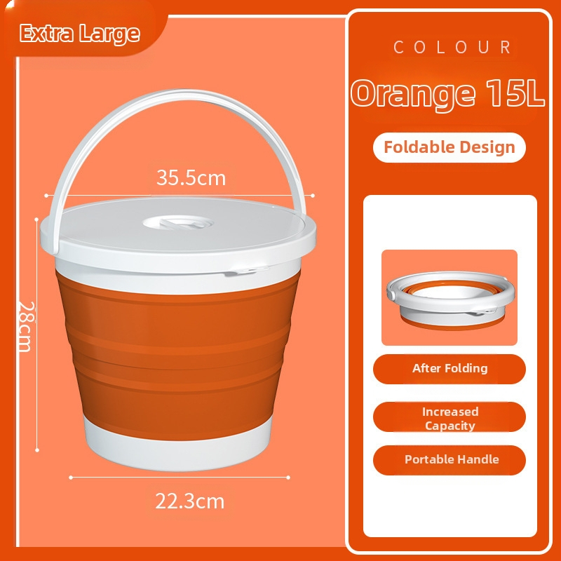 Sulankstomos nešiojamos plastikinės kibiras lauko naudojimui – sustiprinta konstrukcija, atsparus aukštoms temperatūroms, tinka automobilių plovimui, žvejybai ir namų vandeniui