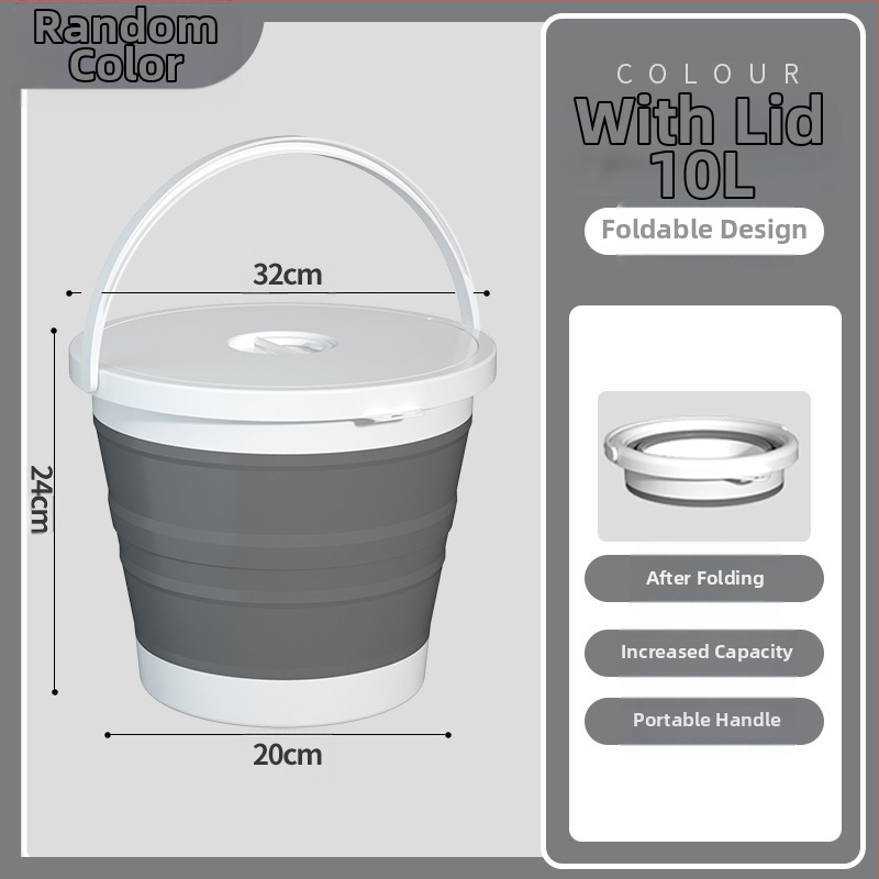 Sulankstomos nešiojamos plastikinės kibiras lauko naudojimui – sustiprinta konstrukcija, atsparus aukštoms temperatūroms, tinka automobilių plovimui, žvejybai ir namų vandeniui