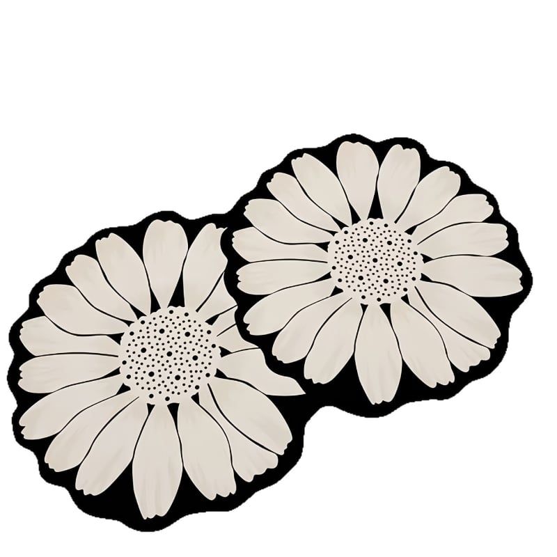 Подложка за баня за пода с флорална шарка, водопоглъщаща, неплъзгаща се, бързосъхнеща — гума | печат | квадрат | ивици