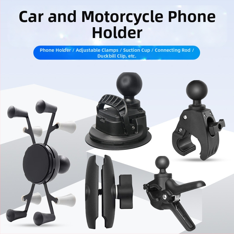 Θήκη κινητού αυτοκινήτου με αντιδονήσεις X-Type, βάση πλοήγησης με γρήγορη απελευθέρωση, κεφαλή σφαιρική 25 mm, για τιμόνι μοτοσικλέτας, εξάρτημα ασύρματης φόρτισης