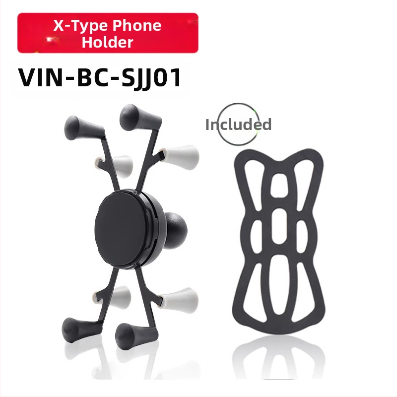 Θήκη κινητού αυτοκινήτου με αντιδονήσεις X-Type, βάση πλοήγησης με γρήγορη απελευθέρωση, κεφαλή σφαιρική 25 mm, για τιμόνι μοτοσικλέτας, εξάρτημα ασύρματης φόρτισης