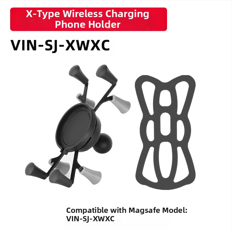 Θήκη κινητού αυτοκινήτου με αντιδονήσεις X-Type, βάση πλοήγησης με γρήγορη απελευθέρωση, κεφαλή σφαιρική 25 mm, για τιμόνι μοτοσικλέτας, εξάρτημα ασύρματης φόρτισης