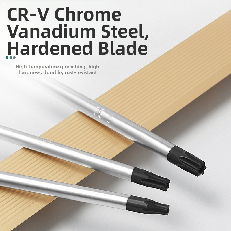 Išplėstinis atsuktuvo bitų rinkinys su magnetiniu galu – Torx (T5, T8, T27, T30) ir šešiakampiai bitai, anglies plienas