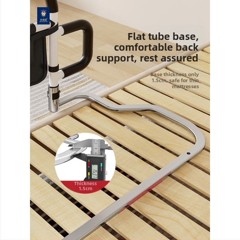 Безинсталационни странични парапети за легло за възрастни, 304 неръждаема стомана, монтаж без инструменти, без марка (304 неръждаема стомана; монтаж без инструменти; без марка; за възрастни)